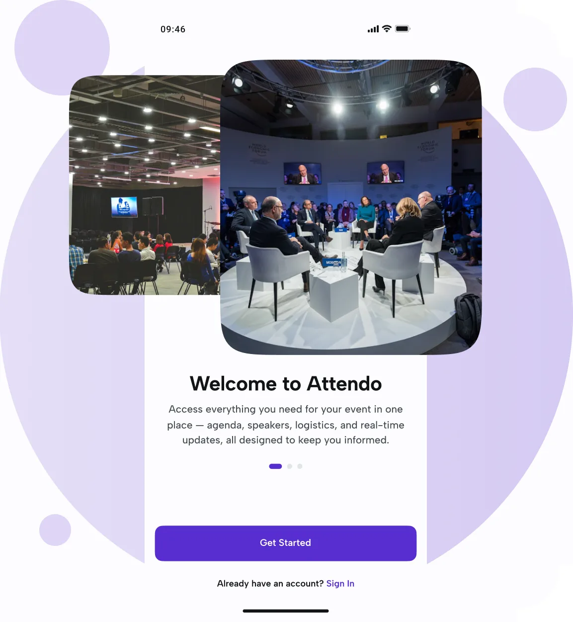 eBrainGo mobile onboarding welcome screen